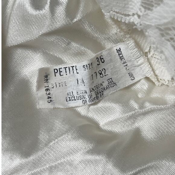 Vintage Slip Dress Adjustable White Petite Size 36 - Picture 3 of 5